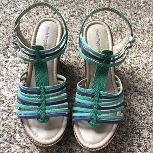 Hush Puppies Blue Sandals Wedges